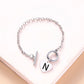 Silver Color Link Chain OT Buckle Clasp Bracelet 26 Initial Letter Heart Charms Bracelets For Women Girls