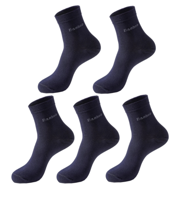 Calcetines Calcetines de color sólido Calcetines de fibra de bambú de tubo medio para hombres Hombres