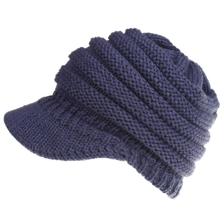 Gorros de cola de caballo para mujer, gorros de otoño e invierno, gorros de punto suaves para mujer, gorros cálidos para mujer