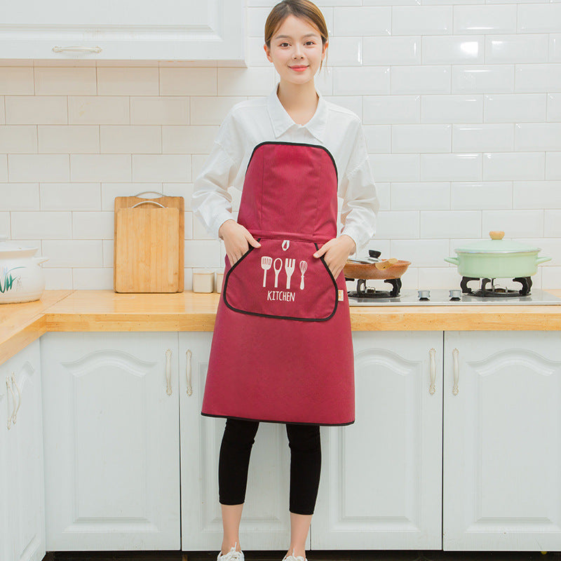 Kitchen Waterproof And Oil-proof Home Cooking Female Vibrato With Strapless Apron