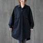 Cardigan Shirt Collar Big Pocket Windbreaker Jacket Women