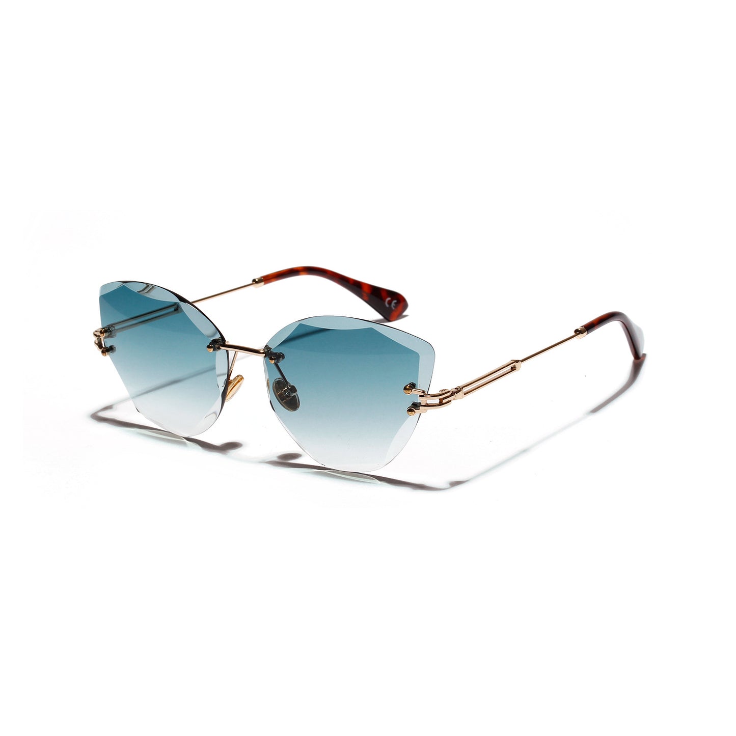 Gafas de sol retro ojo de gato Gafas con corte de diamante para mujer