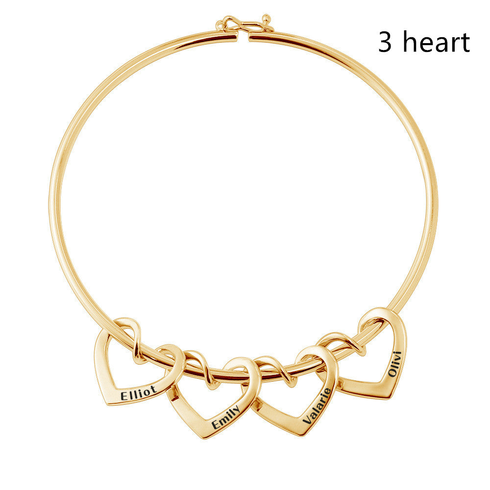 pulsera piercing curvada con forma de corazón de melocotón