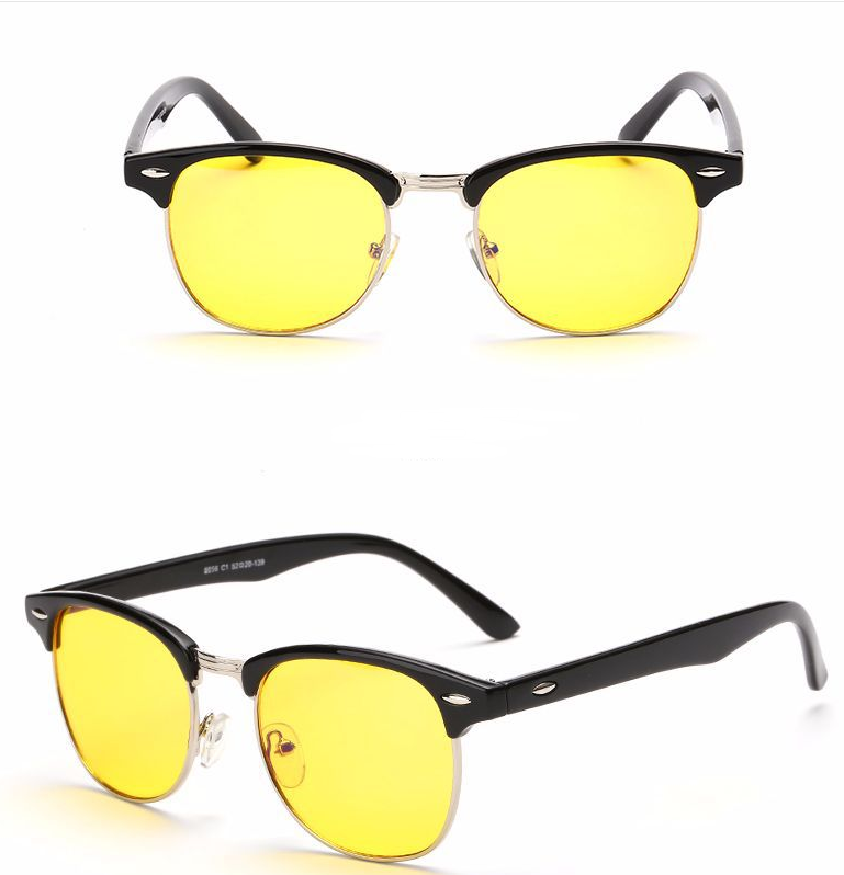 New anti-Blu-ray glasses Square half-frame goggles Men and women night-vision glasses H8056