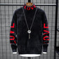 Men Fashion High Neck Loose Personalized Sweater