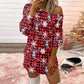 Red Women Casual Merry Christmas Dresses Off-shoulder Dress