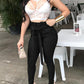 Women Casual Waist Lace-Up Lounge Pants