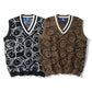 Knit Sweater Couple Printing Sleeveless Sweater Men