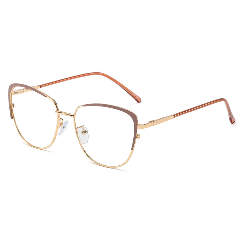 Fashion Metal Anti-Blue Light Ultralight Glasses Women