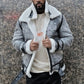 Off-white Big Fur Collar Plus Velvet Thickening
