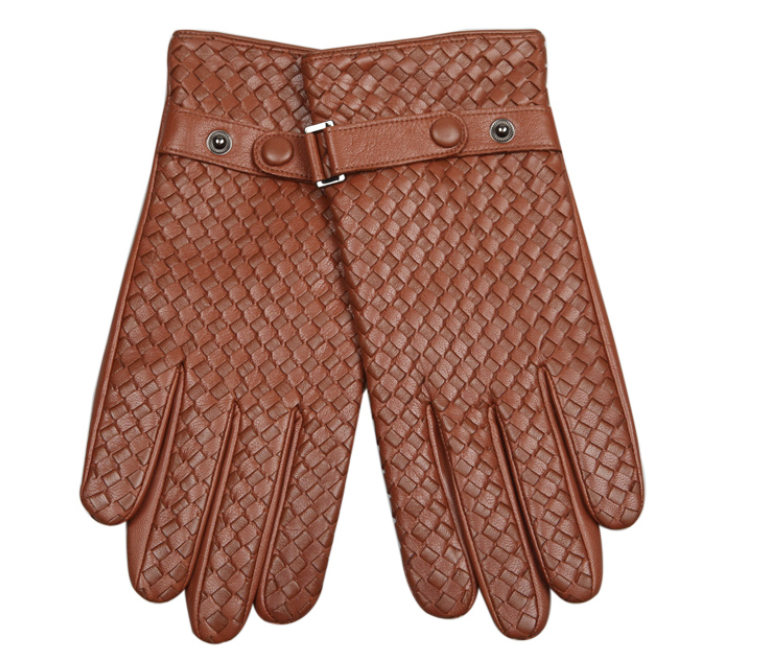 Guantes finos tejidos para hombre de cuero de otoño e invierno