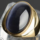 Stainless Steel Faux Opal Rings Titanium