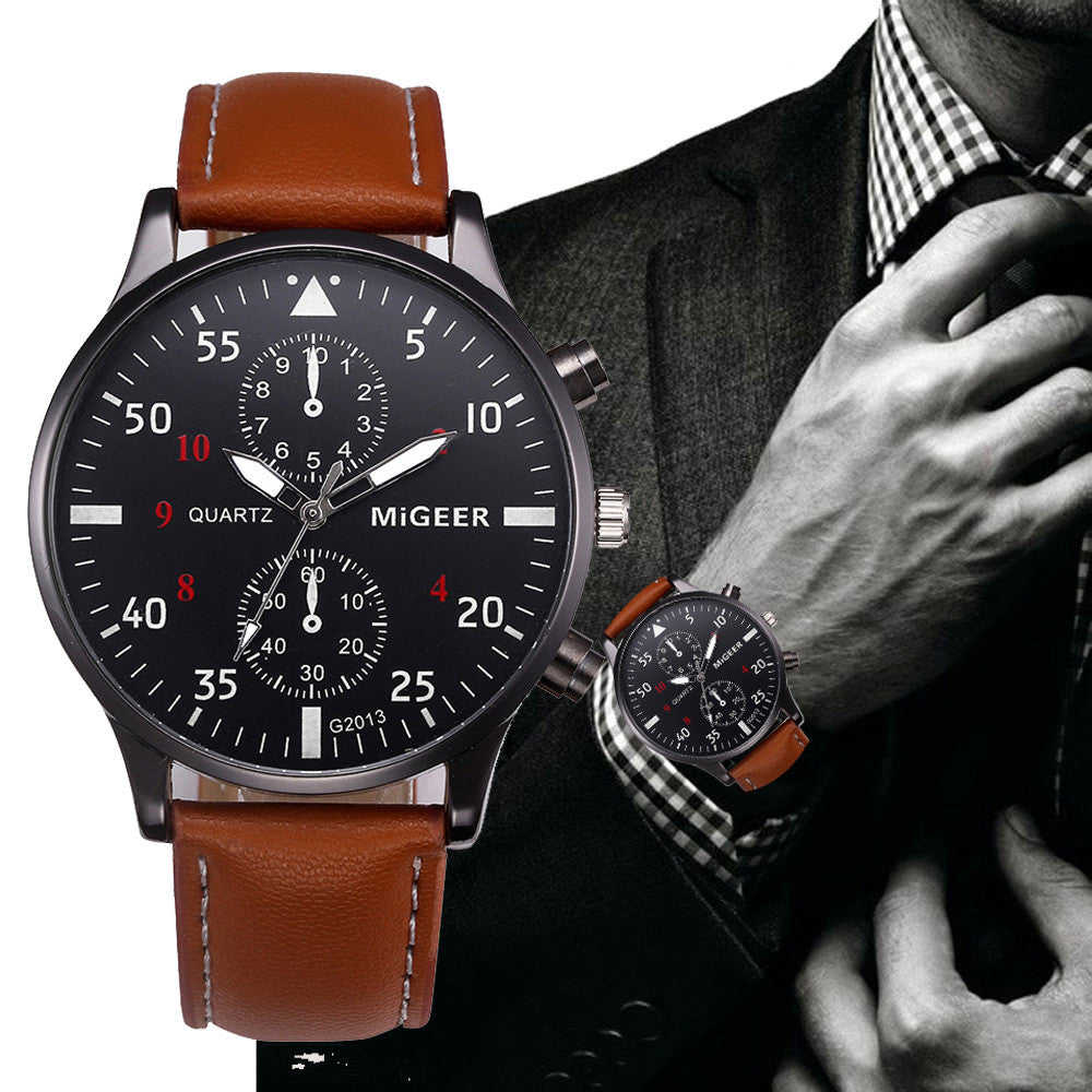 Relojes de pulsera de cuero de diseño Retro para hombre, marca superior, reloj Masculino, nuevo reloj deportivo para hombre, relojes de pulsera de cuarzo analógicos 