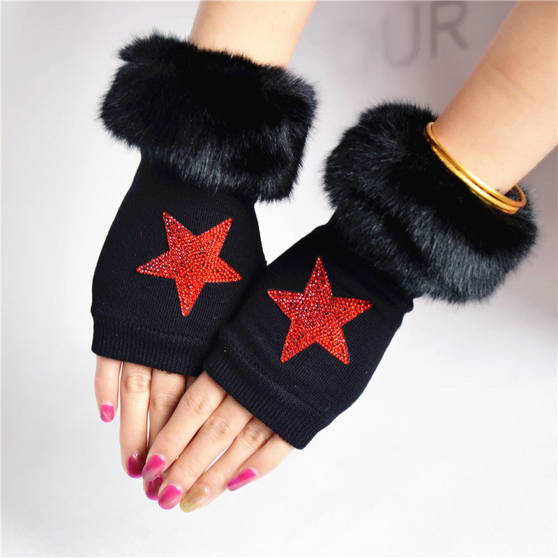 Guantes de calavera brillantes para mujer