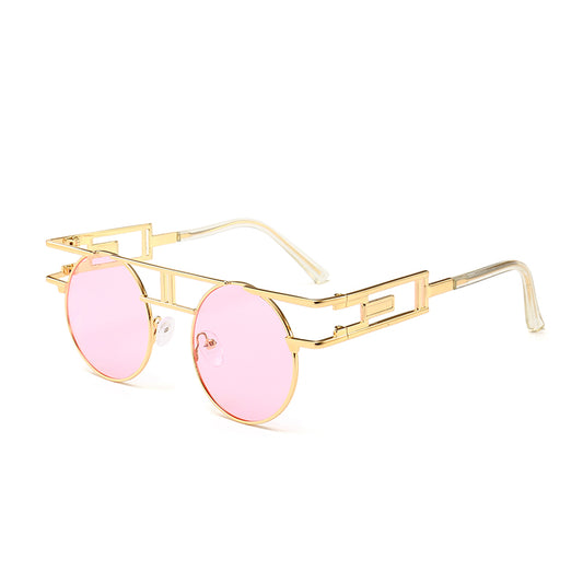Men and women round metal sunglasses