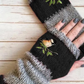 Guantes bordados con costuras cálidas a la moda para mujer