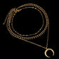 Layered Chain Choker Necklace Moon Pendant Chain Jewelry for Girls Women