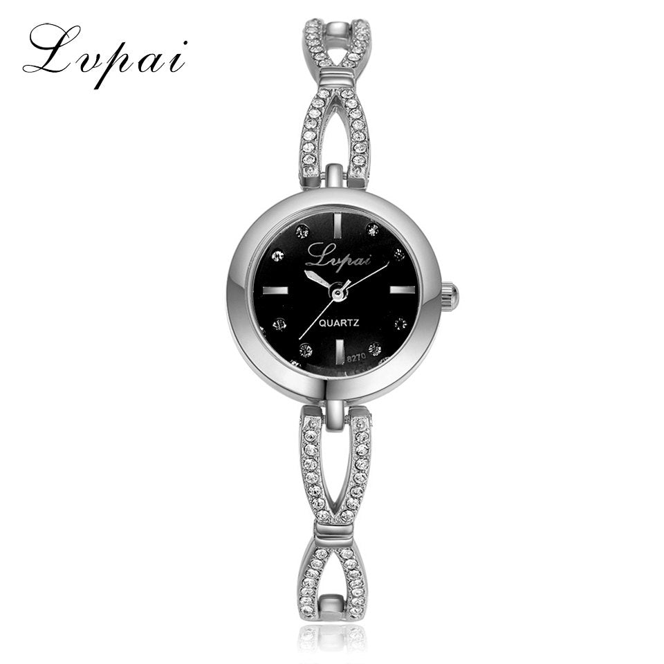 Pulsera de lujo para mujer, relojes de vestir, relojes de cristal de cuarzo a la moda, reloj de pulsera deportivo informal para mujer de marca Lvpai