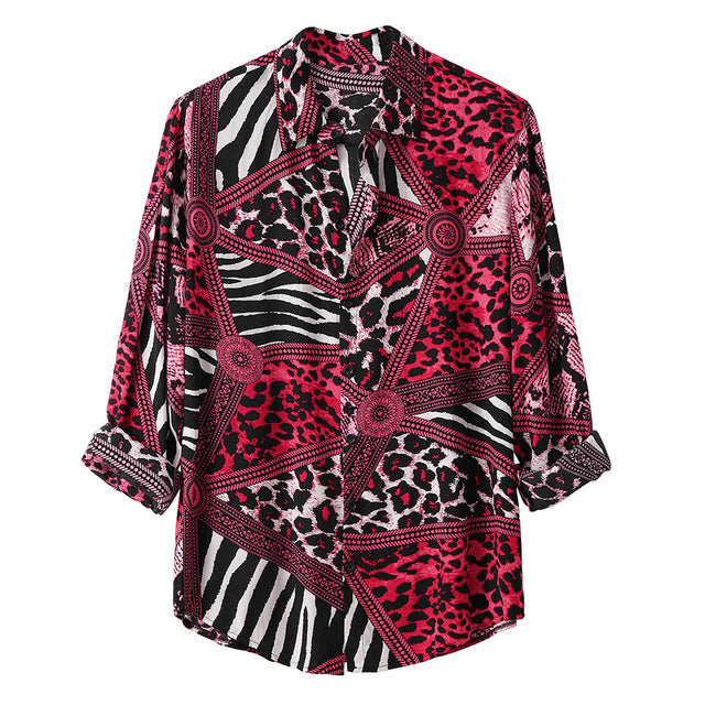Fashion printed Leopard Print Shirt for men