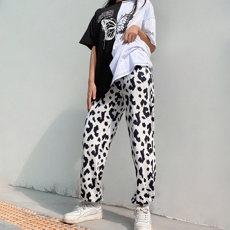 Cowboy printed bouquet feet pants women thin