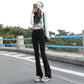 Flared Jeans Women Show Thin High Waist Stretch