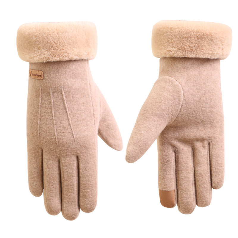 Guantes de dedo completo de cachemira de otoño e invierno para mujer