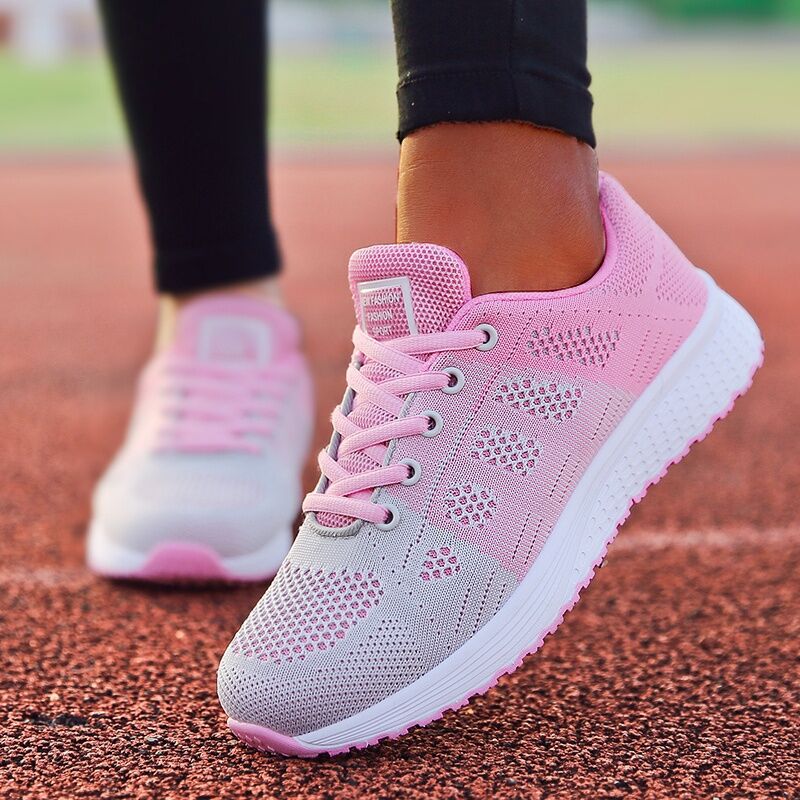 Women Casual Shoes Fashion Breathable Walking Mesh Flat Shoes Sneakers Women Gym Vulcanized Shoes White Female Footwear