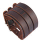 Retro Simple Three-buckle Alloy Leather Bracelet Men