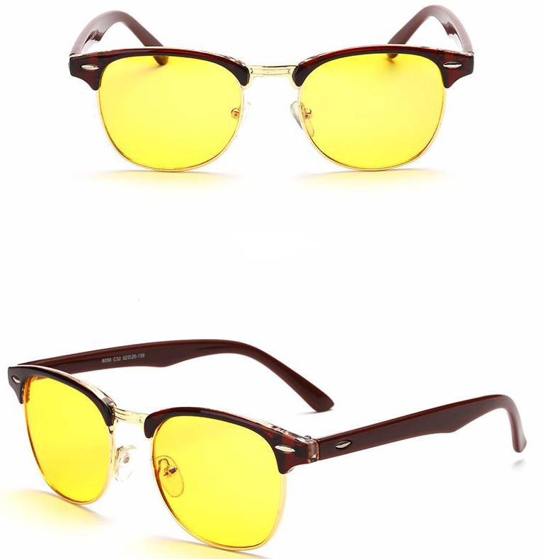 New anti-Blu-ray glasses Square half-frame goggles Men and women night-vision glasses H8056