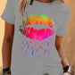 Sexy lips daisy print tops women's tops