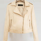 Slim Short Leather Jacket Deerskin Women