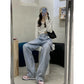 Women Summer High-rise Ripped Loose Jeans