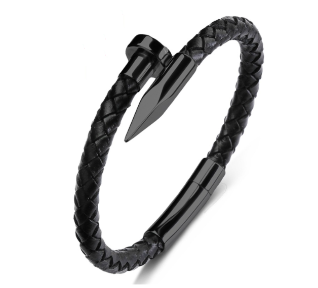 Men Genuine Leather Bullet Bracelet