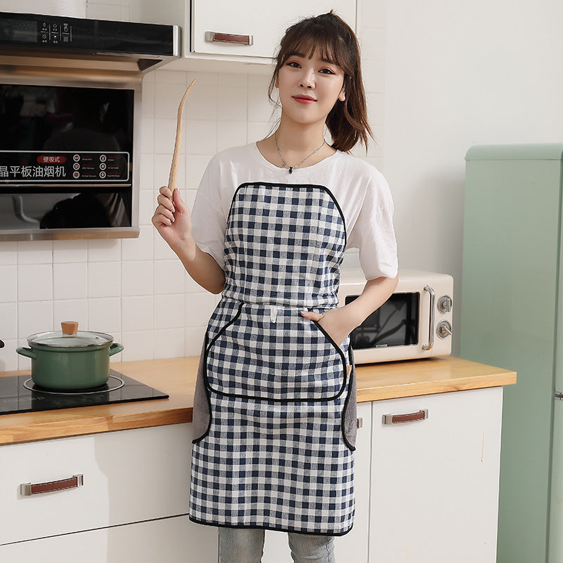 Kitchen Waterproof And Oil-proof Home Cooking Female Vibrato With Strapless Apron