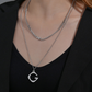 Cuban Chain Hanging G Letter Double-layer Necklace For Men And Women