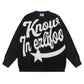 Retro Letter Printing Thickened Sweater For Men And Women Couples