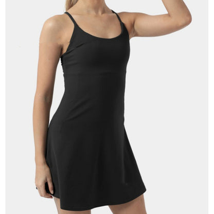 Vestido de tenis Vestidos sin cordones para mujer Falda halter deportiva Pantalones cortos