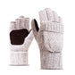 Wool and velvet thick leather warm outdoor gloves