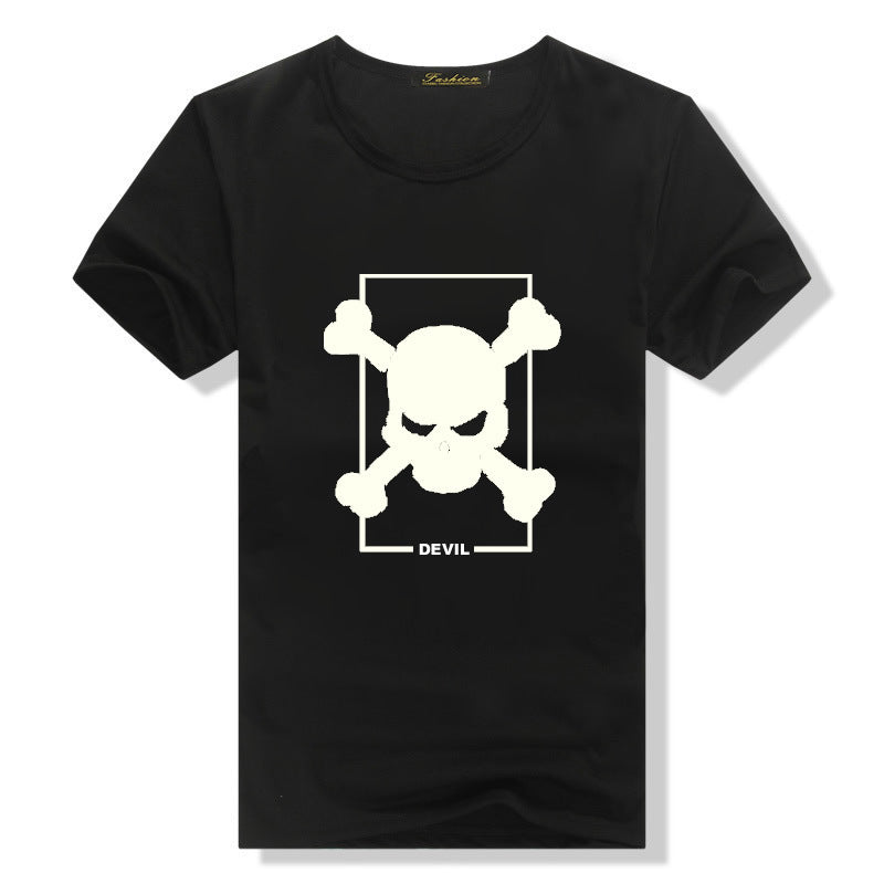 Luminous Graffiti T-shirt Cotton Short Sleeve Men