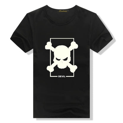 Luminous Graffiti T-shirt Cotton Short Sleeve Men