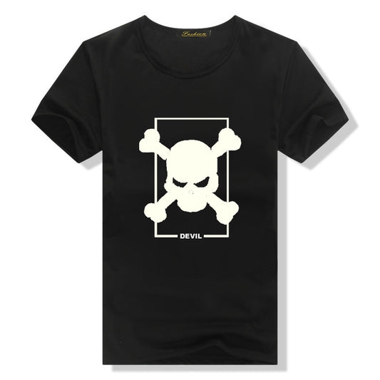 Luminous Graffiti T-shirt Cotton Short Sleeve Men
