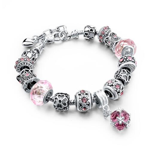 Pulseras y brazaletes de cuentas de cristal Pulseras con dijes de cadena de serpiente para joyería de mujer