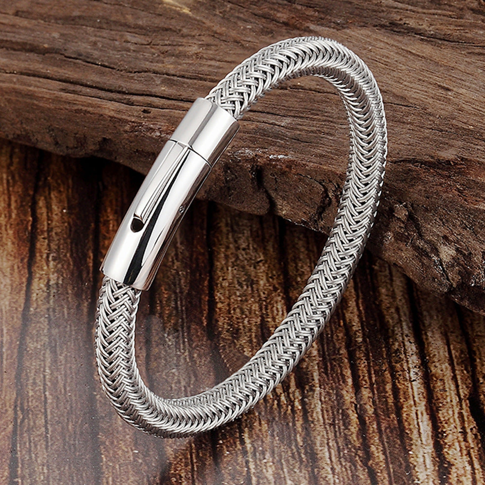 Pulsera trenzada de alambre para hombres y mujeres.