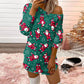 Red Women Casual Merry Christmas Dresses Off-shoulder Dress