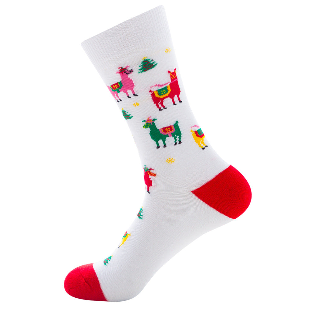 Calcetines navideños Calcetines de Papá Noel y alces para hombre