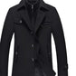 Abrigos de lana para hombre, abrigos cálidos ajustados de invierno, abrigos de marca con cuello desmontable, gabardinas informales de mezcla de lana SL-F053