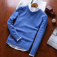 Solid Color Men Round Neck Sweater