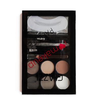 Paleta de polvos para cejas, color marrón Natural, potenciadores del contorno de ojos, Kit de maquillaje resistente al agua con brocha para dar forma al sello de sombra