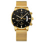 Men Watch Chronograph Sport Mens Watches Top Brand Luxury Waterproof Full Steel Quartz Gold Clock Men Relogio Masculino