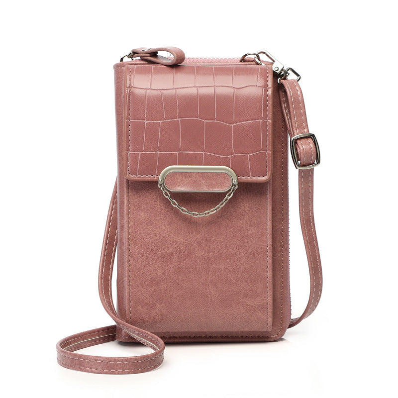 Bolso para teléfono móvil para mujer Bolsos de hombro con diseño de patrón de piedra